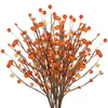 Dekorativa blommor Artificiella blommaskum Berry Pumpkin Branch Thanksgiving Decoration Table Visar Simulation Plant för Party Festival