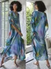 Women's Swimwear Boho Quickdrying Long Kaftan Bikini Coverups Retro Plus Size Summer Dres Clothing Beach Wear Swim Suit Cover Up Q831 230506