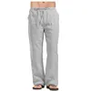 Pantalon homme coton lin été couleur unie respirant pantalon mâle décontracté taille élastique Fitness 230506