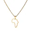 Chains Country Silver Gold Color Stainless Steel Africa Map Pendants Necklaces African Jewelry