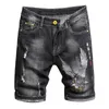 Men's Shorts Summer Fashion Men's Denim Shorts Chinese Style Embroidery Classic Black Stretch Slim Casual Short Jeans Trend Streetwear Male 230506