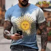 Heren t shirts 2023 Argentijnse vlag 3D-geprinte t-shirt nostalgia stijl zomer sweatshirt heren casual korte mouwen
