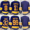 Reverse Retro Hockey su ghiaccio 11 Maglie Anze Kopitar 8 Drew Doughty 22 Kevin Fiala 32 Jonathan Quick 99 Wayne Gretzky Blank White Black Purple Stadium Series Stitched Man