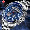 Wristwatches Lige Brand Foxbox Mens Watch فاخرة الأعمال الرقمية الشاشة المزدوجة لرجال لرجال مضيئة chronograph wristwatch 230506