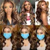 Lace Wigs HD Hoogtepunten Human Hair Brown Front For Women Honey Blonde 360 ​​Body Wave Full Frontal Glueless 230505