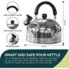 Camp Kitchen Camping Stainless Steel Whistling Kettle in 2L Portable Travel Teapot Coffee Pot with Folding Safe Handle Camping Cookware P230506