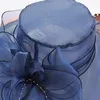 Wide Brim Hats Of Women'S Headdress Bridal Tea Party Wedding Hat Flower Mesh Sun Visor Beach Sunscreen Kayaking Clothes For Women