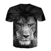 Herr t-skjortor sommarlejon t-shirt kläder 3d trend djur mönster rund nack mode urban ung kort ärm xxs-xxl
