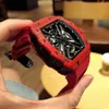 Projektant Luksusowy temperament męski zegarek osobowość modna męska męska chłodna duża kopa wydrążona na sprzęt w pełni automatyczny zegarek mechaniczny technologia czarna technologia