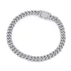 Instock OEM personnalisé Hip Hop entièrement glacé en argent sterling 925 VVS Moissanite bracelet cubain collier chaîne à maillons pour hommes femmes