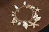 Braccialetti con ciondoli Braccialetto con pendente a stella marina in lega di boemia vintage con conchiglia per donna 2023 regali di gioielli da spiaggia classici estivi