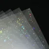 Papier 210 x 297 mm Holographic Small Five Stars Foil Adhesive Ruban Adhérent stratifiant sur papier Plastique 50 Feuilles DIY Package Color Carte