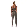 Tracce femminili da donna senza soluzione di continuità set di serpenti sport set da donna a 2 pezzi abiti da allenamento per le donne leggings sportivi sportivi da donna p230506