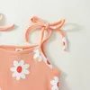 Kız Elbiseler Çocuk Bebek Bebek Yaz Elbise Günlük Kolsuz Kravat Omuz Çiçek Baskı Plajı 6m-5T
