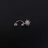 female stainless steel ball floral heart star charms earrings c-ring puncture cz cubic zirconia pendant earbone studs creative earring drop earrings studs jewelry