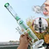 15 "Hookah Beaker Glass Bong Rury wodne Dab Rig Catcher Grube Materiał do palenia zielonej rurki Bong Podwójny perkologi