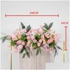 Decoratieve bloemen Kransen 50/100 cm DIY Wedding Bloemwandarrangement Leveringen Silk Rose Hydrangea Artificial Row Decor Iron Arc DHHV1