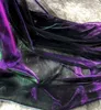 Fabric Purple green gradient mesh screen ghost green designer screen star river skirt clothes laser magic color clothes P230506
