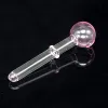 2017 Colorful Pyrex Glass Oil Burner Pipe Clear 17mm Glass Oil Burner Glass Tube Pipe Oil Nail Free Shipping
