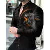 Chemises décontractées pour hommes de haute qualité vêtements pour hommes européens américains mode décontractée chemise imprimée cardigan à simple boutonnage chemise à manches longues hommes 230506