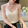 CAMISOLELE TOBLES CAMISOLE Samica Kobieta w szyku w szyku jedwabna czarna koszulka bez rękawów Take Tope Top Kobiety Zewnętrzne Zewnętrzne/Summer Camis Korean 230506