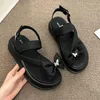 Sandals Flats Platform Bow Clip-toe Women Casual Beach Shoes Slides 2023 Fashion Summer Slingbacks Slippers Flip-flops