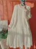 Casual klänningar aigyptos höstar vinter stickad tröja klänning kvinnor koreanfashion elegant söt spets lång överdimensionerad midi