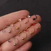 Punktion Kubikzircon C-förmige Creolen Piercing Ohrringe Nase Nagel Edelstahl Schraubverschluss Ohr Knochen Ring Nagel Manschette Ohrring Körperschmuck Großhandel für Frauen Geschenke