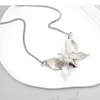 Choker R023 Fashion Silver Color Chain Purple Crystal Butterfly Pendant Long Women Nacklace Hoge kwaliteit nikkel gratis