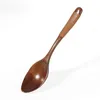 Dinnerware Sets 2pcs Wooden Long Handle Spoon Coffee Tea Stirring Spoons Dessert Honey Soup Kitchen Teaspoon Catering Tableware Supplies