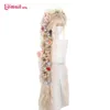 Synthetic Wigs L email wig Hair 120cm Long Curly Lolita Blonde Black Harajuku with Bang Heat Resistant 230505