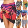 Skirts Summer Women Print Short Sarongs Swimsuit Coverups Beach Bikini Wrap Sheer Short Skirt Chiffon Scarf Cover Ups for Swimwear T230506