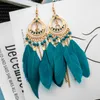 Boucles d'oreilles pendantes Boho classique Long gland pour les femmes à la mode créatif plume pendentif boucle d'oreille mode bijoux accessoires