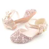 Turnschuhe Kinder Prinzessin Mädchen Sandalen Glitzer Glänzend Schmetterling Student Party Tanzschuhe 5 13 Jahre Kinder Sommer High Heel 230506