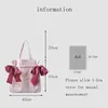 Evening Bag s Canvas Shoulder Korean Version Cute Girls Bow Handbag Student Fashion Large Capacity Reusable School Shopping 230506