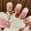 False Nails Wholesale 2023 24Pcs/Box Included Glue Wearable Nail Sticker Ballet Piece Removable Patch Finished