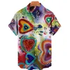 Chemises décontractées pour hommes 3d Graffiti peinture à l'huile chemise imprimée hommes mode Streetwear chemise hawaïenne hommes plage décontracté revers grande taille 230506