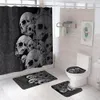 Rideaux 3D impression crâne rideau de douche imperméable Polyester salle de bain rideaux antidérapant tapis de bain tapis couvercle de toilette couverture tapis décor à la maison