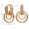 Bengelen oorbellen kroonluchter yunkingdom 2023 ronde cirkel hangen goud voor vrouwen cz drop earring sieraden geschenken