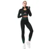 Survêtements pour femmes 2 / 3Pcs Ensemble de yoga sans couture Gym Fitness Vêtements Femmes Yoga Suit Sportswear Femme Workout Leggings Top Sport Vêtements Training Suit P230506