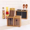 Organisation Bambu i Cutsly Storage Rack Chopsticks Cage Spoon Fork Kniv Spatula Tång Organisator Drain Rack Kök Bordprodukter