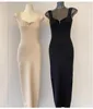 Casual jurken dames mouwloze sexy slanke gebreide jurk 2023 hoog elastische strakke passende billen lady midi