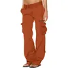 Kadın pantolon s retro wideleg pu Avrupa ve Amerikalı kadınlar büyük boyutlu çoklu gündelik gevşek düz genel pantolon 230506