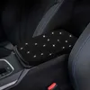 Nieuwe Bling Vrouwen Auto Accessoires Auto Handrem Versnellingspook Achteruitkijkspiegel Armsteun Cover Schouderstuk Zwart Strass Decoratie Set