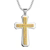 Cadeias Yaffil Latin Cross Charm Colar com Clear Zircon Mulheres pendentes de Oração Jóias Religião P9032