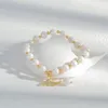 Charm Bracelets Wedding Zircon Bracelet Luxury 14k Gold-plated Butterfly Pearl Shell Mermaid Women Jewelry Girl Holiday Gift