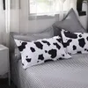 Bedding sets Cow Spot Home Textile Bedding Set Reactive Printing Ab Side Duvet Cover Plaid Bed Sheet Pillow Cover Bedding 100% Bamboo Fiber 230506