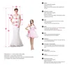 2023 Krótka suknia ślubna z ramion Pearls Luksusowa drapowana herbata Długość ślubna suknie ślubne Vestidos de novia Custom Made