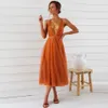 Casual Dresses Summer New Slip Dress European And American Sexy Mesh Flowing Dress Bridesmaid Dress Z0506