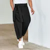 Pantaloni da uomo Design dal colore puro Senso dell'autunno inverno europeo americano da uomo All-match con gamba a nove punti casual